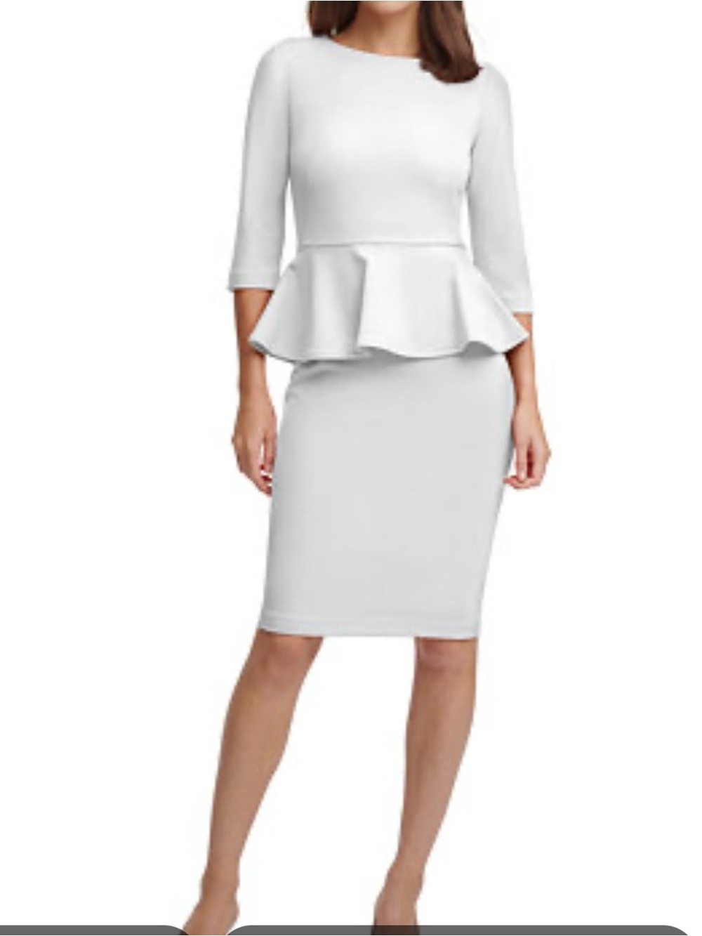 Calvin Klein Ivory Peplum Midi Dress